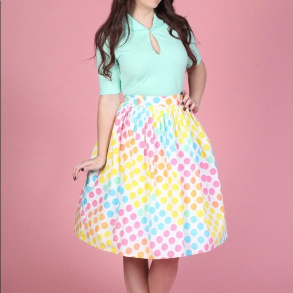 Dapper Day Dot Candy Skirt 2X